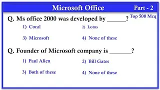 Most Important MCQ's on MS Office #msoffice
