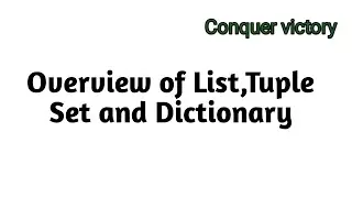 # 12 Overview of list , tuple , set , dictionary in Tamil