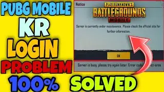How to Fix Server is Under Maintenance in Pubg KR | Pubg Server is Currently Under Maintenance