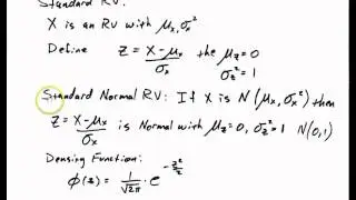 Normal (Gaussian) RV, Standard RV