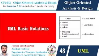 LECTURE 48 – OOAD –UML BASIC NOTATIONS - BCA SEM 6