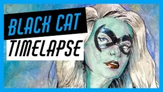 Drawing Black Cat (Marvel Comics)