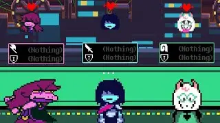 Deltarune | What Happens If We Remove Weapons and Armors Of Kris Susie Ralsei And Attack Enemies?