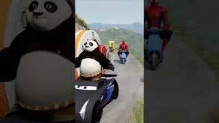 Weird Cars and Motorcycles Going to Push by Giant Bollard Iron Man Foot Crush in BeamNG.drive
