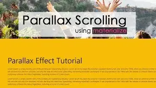Parallax Scrolling Tutorial using materialize | csPoint
