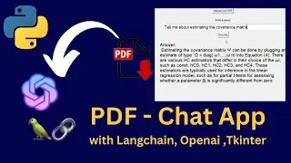 Langchain:PDF Chat App (GUI)Tkinter|OpenAI | ChatGPT for your PDF Files 