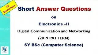 Short Answer Questions on Elect - II SY BSc (CS) Digital Communication and Networking