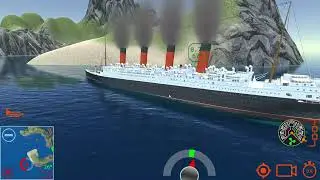RMS Aquitania sinking in ship handling simulator