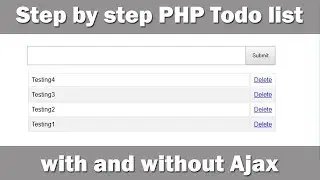 Step by step PHP Todo list with and without Ajax in Hindi