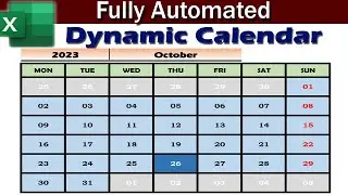 Fully Automated Calendar in excel || Dynamic Calendar in excel || #dataentry