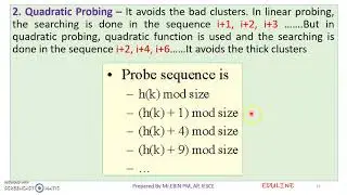 DS - MODULE 5 - TOPIC 3 - COLLISION RESOLUTION (OVERFLOW HANDLING) TECHNIQUES
