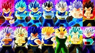 ALL OF VEGETA'S TRANSFORMATIONS - SSJ4 TO SSJ10, SSG, SSB, SSBK, UI, MUI, MUI3, SSR AND SSR MUI