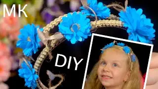 Hit this spring Double headbands made of jute! Flowers from foamiran kanzashi craft ideas from jute