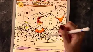 😴 iPad ASMR - Counting you to Sleep with Paint by Number 🍆 🍳 🍔 - Clicky Dreamy Whispers