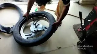 MRF tyre installation