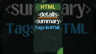 details and summary tags in HTML | HTML Tutorial | html | html5 | details tag #shorts #reels #short