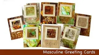 Masculine Cards using Alcohol Inks and Sizzix 3D Texture Fades by Tim Holtz