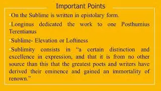 Longinus and On the Sublime