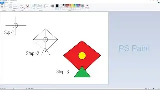 How To Draw In Computer | Kite Drawing | Ms Paint Step By Step | MS Paint Tutorial | Scenery Drawing