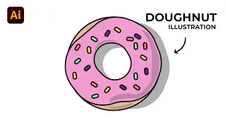 Adobe Illustrator CC 2021 Tutorial: How to Illustrate Doughnut Step By Step | Flat Vector Design |HD