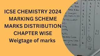 icse chemistry marking scheme, icse chemistry marks distribution chapter wise, 2024, icse chemistry