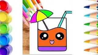 How To Draw Orange drink Step By Step For kids