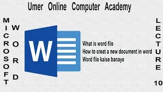 how to create new document in ms word, ms word me file kaise banaye | Umer Online Computer Academy