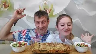 МУКБАНГ ВКУСНАЯ ЗАПЕКАНКА ИЗ БАКЛАЖАНОВ ОТ НАСТИ | MUKBANG NASTIA'S CASSEROLE #мукбанг #mukbang
