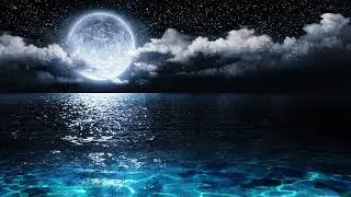 Soothing Wave Sounds For Sleep 8 Hour Loop| #oceansleep #oceannoise #oceannoise #whitenoise #moon