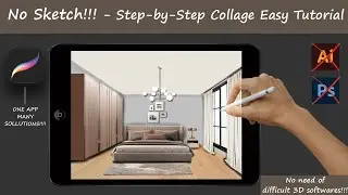 Bedroom Interior - No rendering software required !! Procreate Tutorial 