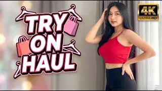 4K Try-On Haul | 4K Transparent cleaning  & Lingerie Chic Mesh Dress Try On haul