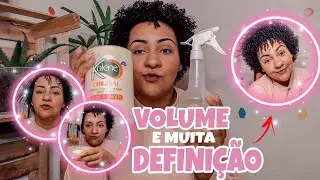 VOLUME e DEFINIÇÃO para Cabelos Cacheados Curtos / Revitalização Rápida ✨
