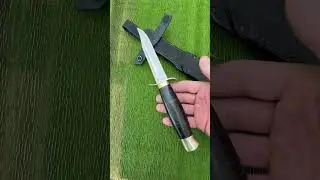 Нож разведчика "НР-40" из кованой стали Х12МФ с литьём из мельхиора, рукоять наборная кожа