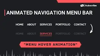 Animated Navigation Menu Bar using HTML CSS | Menu Hover Animation