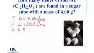 3.13 Moles of sucrose within a sugar cube