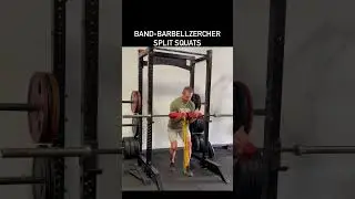 Zercher Split Squats with Band and Barbell