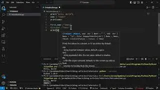 Introduction to Python : Python and VS code installation, data types, variables, data destructuring.