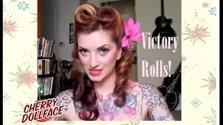 Victory Roll Vintage Hair Tutorial by CHERRY DOLLFACE.