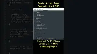 Facebook Login Page Design in Html and CSS