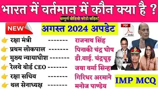 वर्तमान में कौन क्या है 2024 | vartman me kon kya hai 2024 | Current affairs 2024 Wartman mein kaun