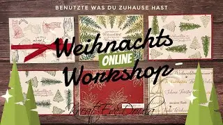 Einfache Weihnachtskarten mit Tinte und Stempel