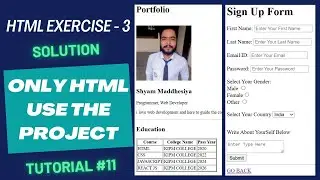 Html Exercise - 3 and Solution || Html Mini Project Only Html Use ( HTML and CSS Tutorial #11 )