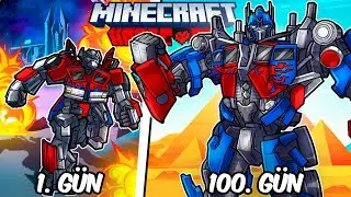 Hardcore Minecraft'ta OPTIMUS PRIME Olarak 100 Gün Geçirmemin Hikayesi...