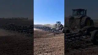 John Deere 8430 с бороной Veles