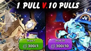 WHICH ONE IS LUCKIER? 1 PULL V. 10 PULLS | COOKIE RUN KINGDOM GACHA OPENING
