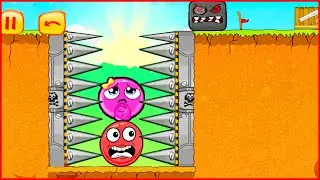 Красный шар попал в ловушку из шипов. Red Ball 4.от котика Браяна про шарик