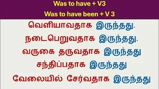 Was to have + V3 | Was to have been + V3 | Spoken English in Tamil