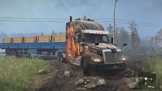 Delivery of boards  - SnowRunner (Western Star 57X) | Thrustmaster TMX gameplay