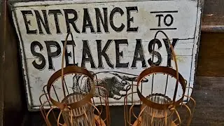 The secret entrance door to the Speakeasy bar and restaurant