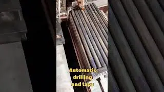 Fully Automatic CNC Setup: Shafting Bars Drilling  And Threading #materialhandling #cnc